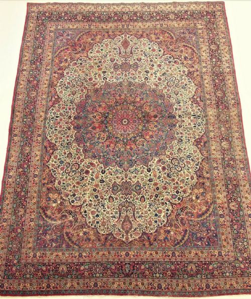 fig 1. Fine Signed Antique Khorassan Carpet Room Size