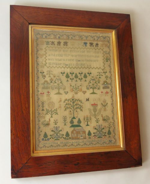 Fine Early 19th Century Adam & Eve Sampler Christina Braid