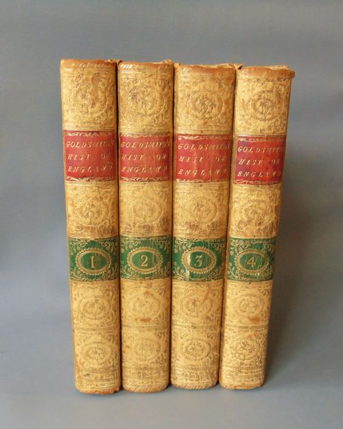 History of England Dr Goldsmith Set of Four Leather Bound Volumes