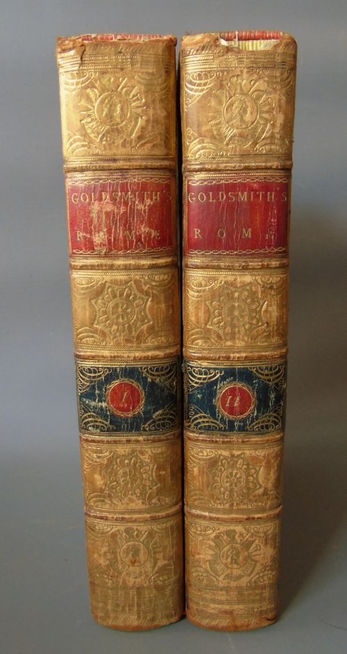 History of Rome Dr Goldsmith Set of Two Leather Volumes