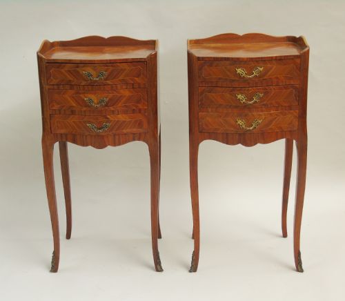 Good Pair French Kingwood Bedside Cabinets
