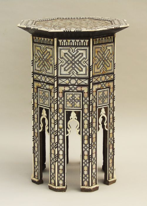 Fabulous Antique Inlaid Syrian Mother of Pearl Table