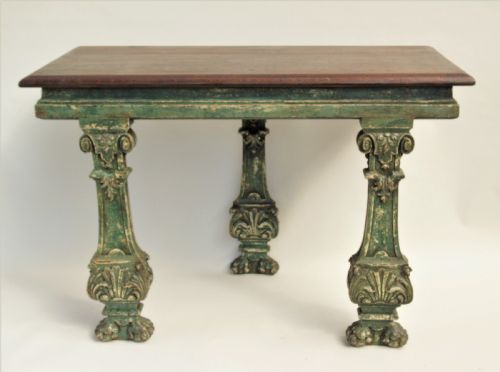 Antique Painted Oak French Console Table