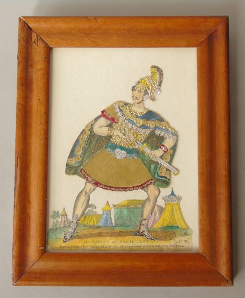 Antique Tinsel Picture Mr Phelps as Coriolanus