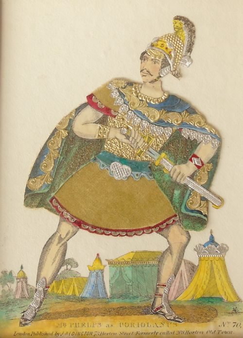 fig 1. Antique Tinsel Picture Mr Phelps as Coriolanus