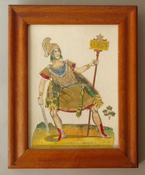Antique Tinsel Picture Mr Creswick as Cassius