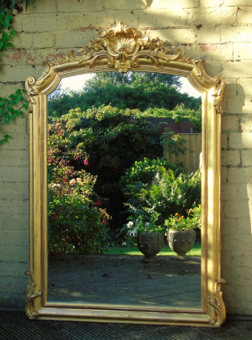 Imposing Antique French Gilt Mirror