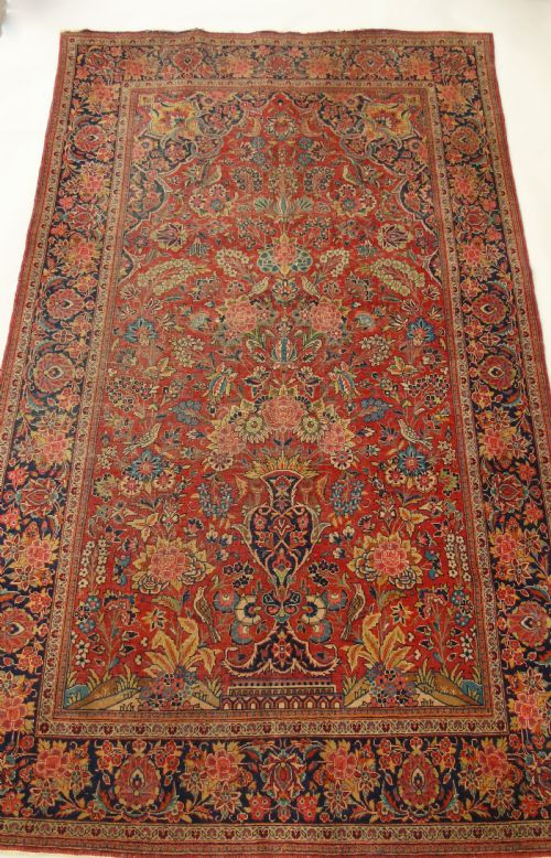 Antique Kashan Prayer Rug
