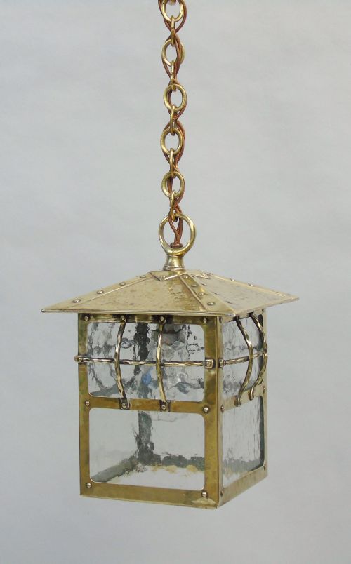 Antique Brass Arts & Crafts Hall Light