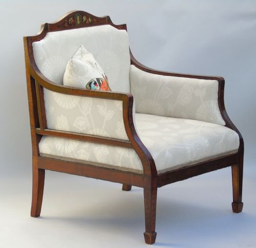 fig 1. Elegant Upholstered Regency Bergere Armchair