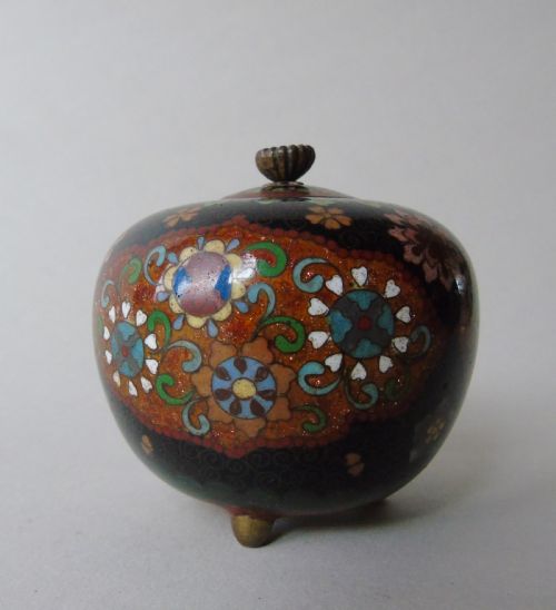 Antique Meiji Cloisonne Lidded Jar