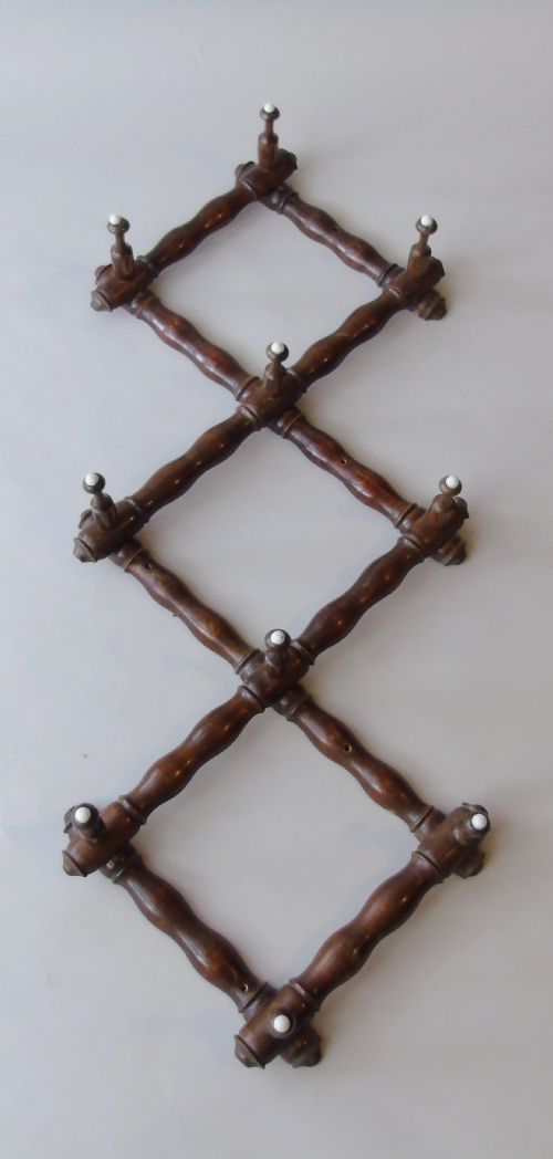 Antique Wooden Hat and Coat Hangers Expanding