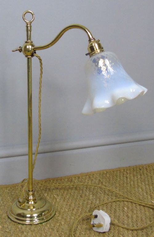 fig 1. Antique Art Nouveau Brass Rise & Fall Lamp