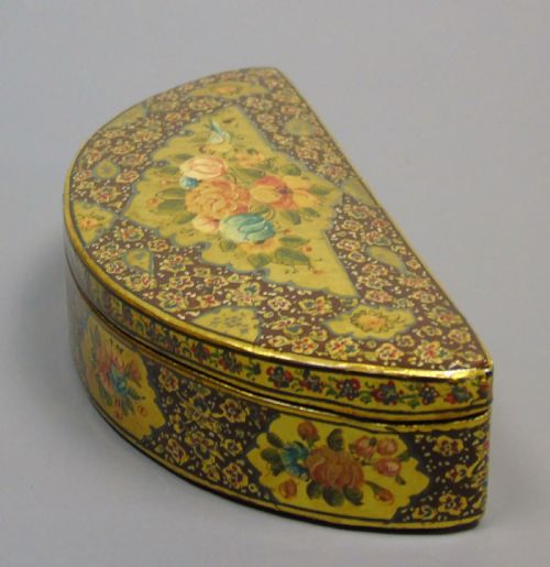 Antique Kashmir Papier Mache Millefiori Trinket Box