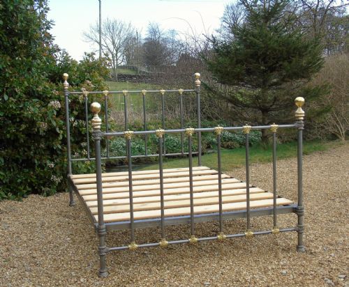 fig 1. Victorian Cast Iron & Brass Double Bed