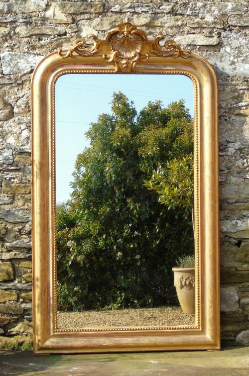 Antique French Arch Gilt Mirror