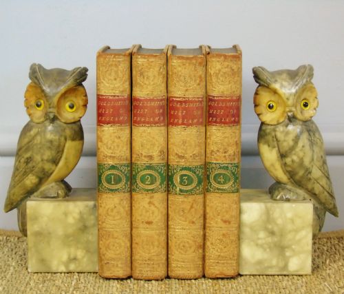 Art Deco Alabaster Owl Bookends