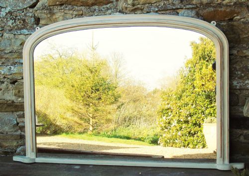 Antique Painted Arched Overmantel Mirror