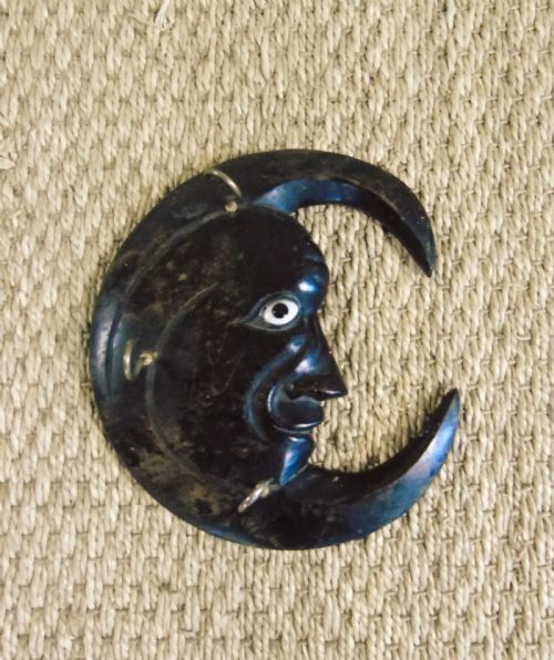 Antique Victorian Man in the Moon Carved Hanger