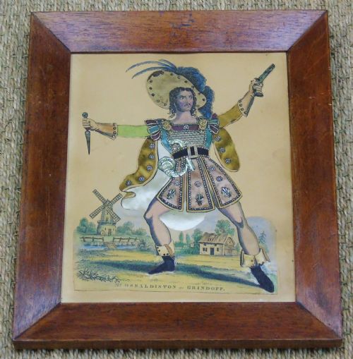 Antique Tinsel Picture Mr Osbaldiston as Grindoff