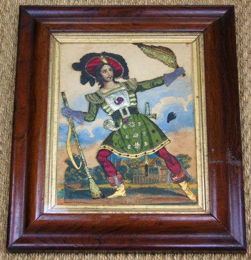 Antique Tinsel Picture Mr Horn as Caspar