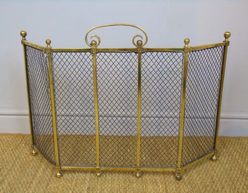 Good Quality Victorian Brass & Wirework Fire Screen