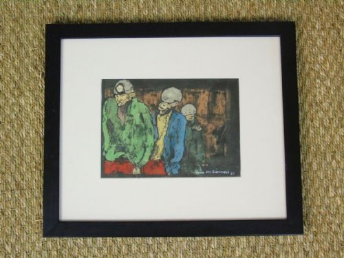 fig 1. Original Painting Miners Crossing the Line Tom McGuiness