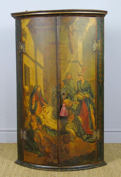 George III Painted Corner Cupboard