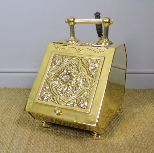 Victorian Aesthetic Brass Coal Scuttle