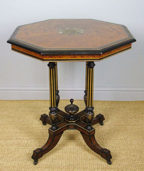 fig 1. Outstanding Aesthetic Ebonised Birds Eye Maple & Gilt Bronze Table