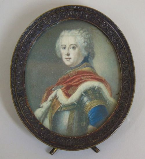 Antique Portrait Miniature King Frederick II Frederick the Great of Prussia
