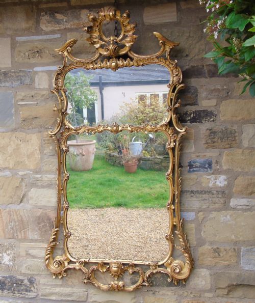 Stunning Twin Plate Rococo Mirror 19th Century