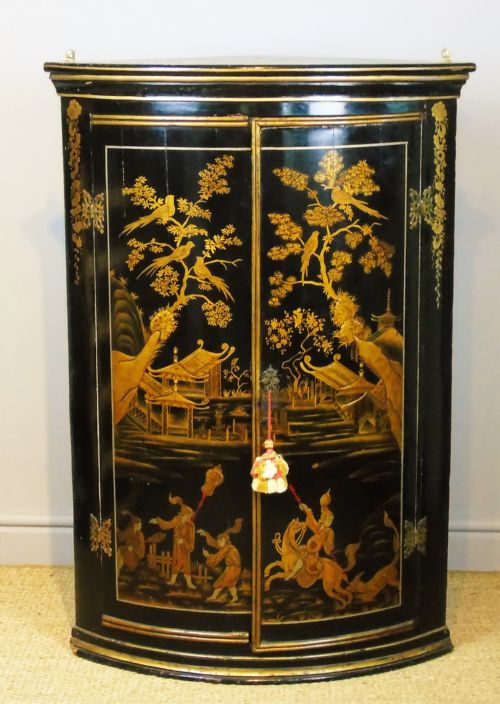 Handsome Regency Chinoiserie Corner Cabinet