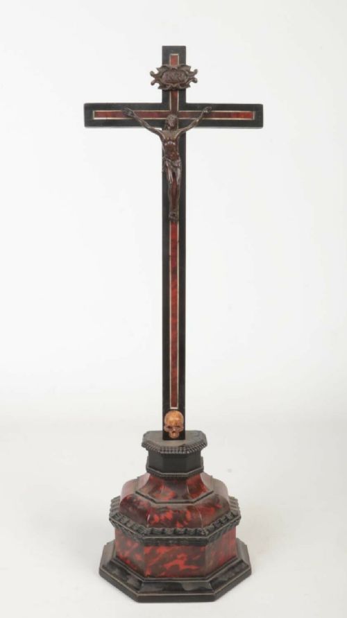 18th Century Flemish Red Tortoiseshell & Bronze Corpus Christi