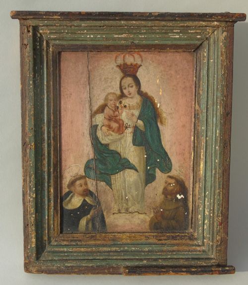 Antique Oil Painting Madonna and Child Murillo 18th Century