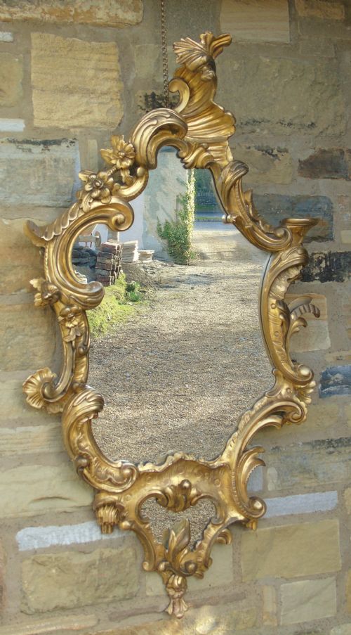 Good Antique Gilt Wood Rococo Mirror