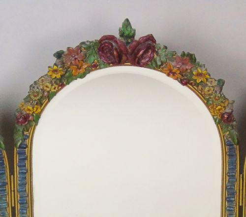 fig 1. Pretty Triple Plate Barbola Dressing Table Mirror