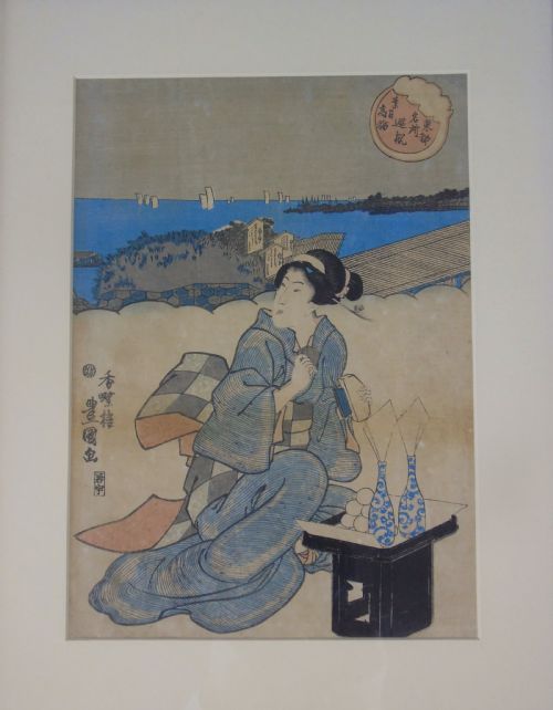 fig 1. Japanese Woodblock Print by Kunisada 19th Century