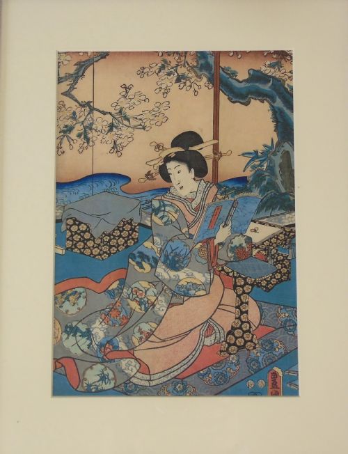 fig 1. Japanese Woodblock Print by Kunisada 19th Century