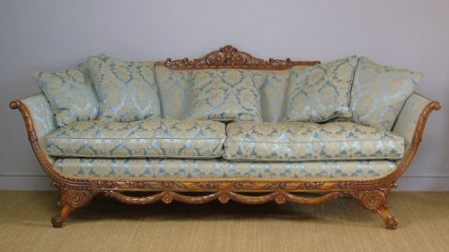 Superb French Walnut Sofa Early 20th Century