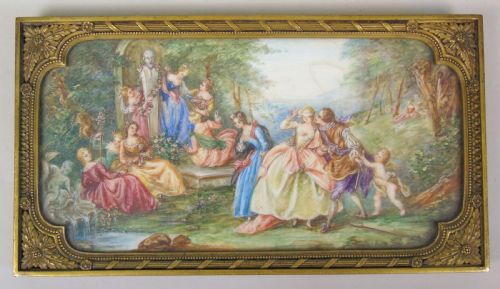 Beautiful Miniature Painting After Boucher Woodland Party
