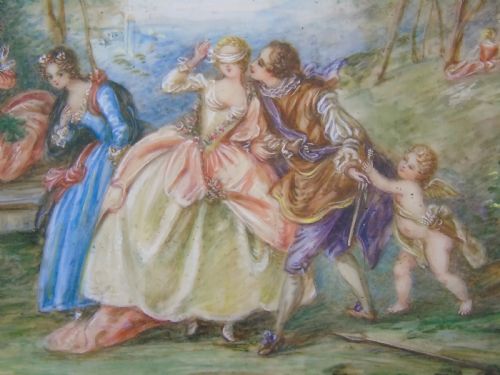 fig 2. Beautiful Miniature Painting After Boucher Woodland Party