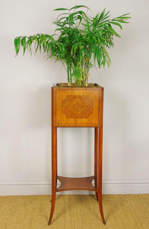 Late Victorian Inlaid Mahogany Plant Stand