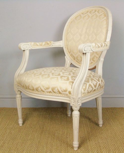 19th Century French Painted Fauteil Armchair