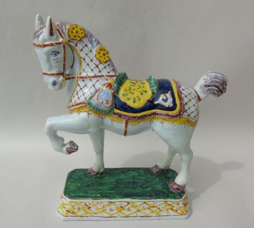 Rare Mid 19th Century Dutch Delft Ceremonial Horse