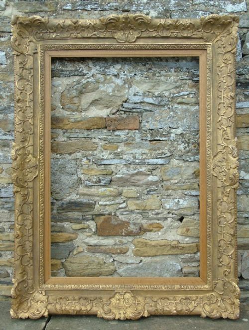 fig 1. Good Very Large Antique Gilt Swept Frame