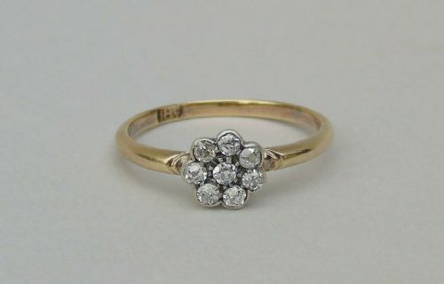 Antique Diamond Daisy Cluster Ring