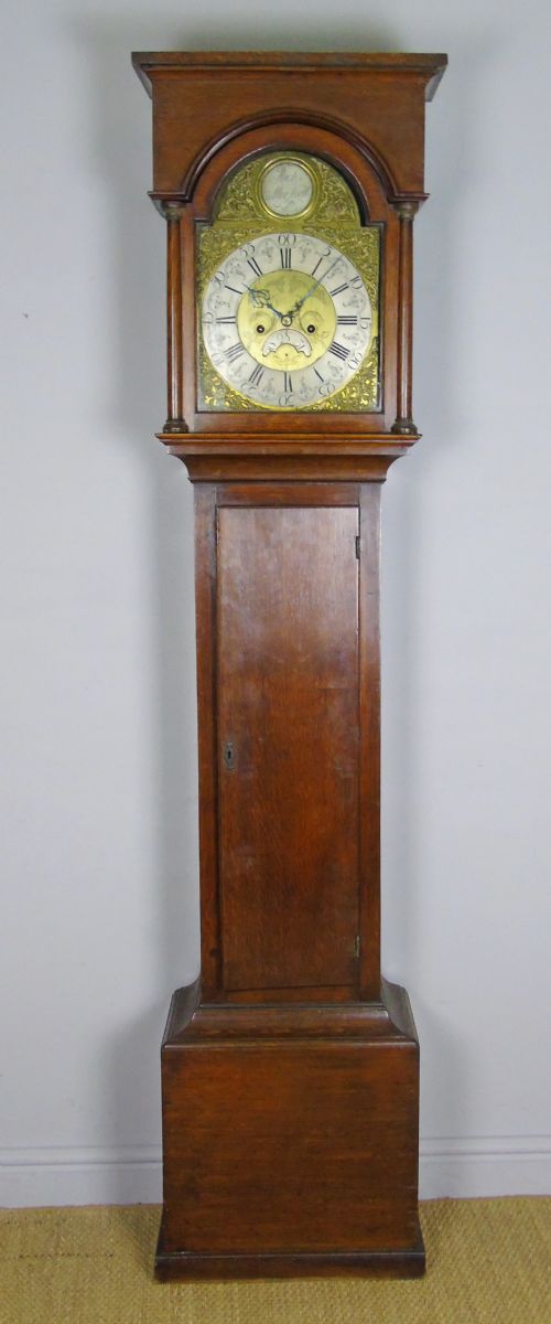 fig 1. Antique Oak Longcase Clock Richard Marshall Wolsingham
