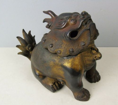 Signed Chinese Bronze Incense Burner Lion Censer Ming Style