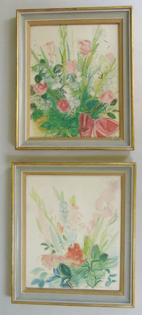 fig 1. Large Pair of Raoul Dufy Floral Prints (1877-1953)